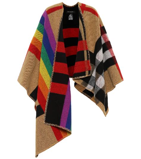 burberry rainbow check poncho|burberry ponchos on sale.